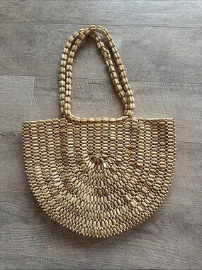 Rachel Ashwell Wooden Beaded Beach Europe Bag Purse